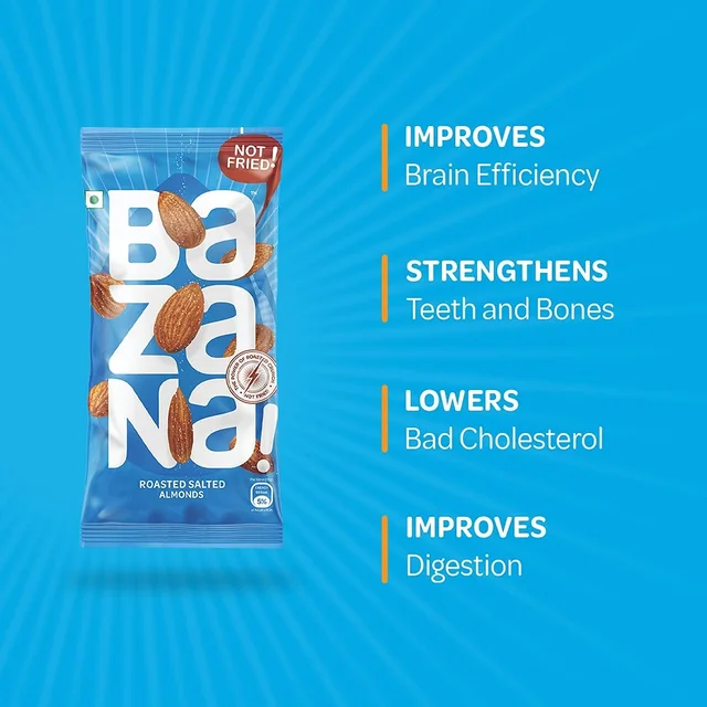 BAZANA Bazana Roasted Salted Almonds 504g|24 Packs,21g Each