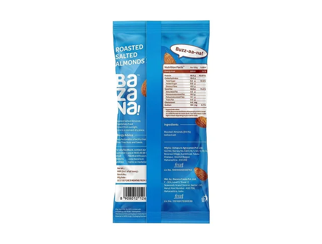 BAZANA Bazana Roasted Salted Almonds 504g|24 Packs,21g Each