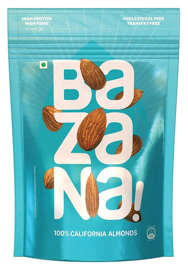 BAZANA Bazana 100% California Raw Almonds & Premium Cashews Combo Pack|200g Pack of 2