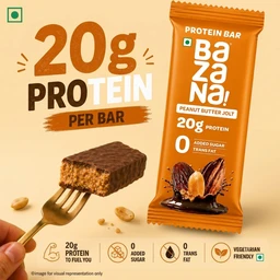 Bazana Foods Pvt Ltd Bazana Peanut Butter Jolt Protein Bar - 66g