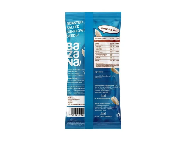 BAZANA Bazana Roasted Salted Sunflower Seeds(576g)|Surajmukhi ke beej | Roasted Salted Seeds Total 24 packs, 24g each pack
