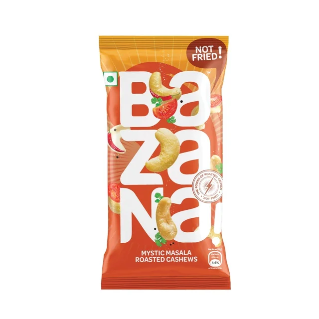 BAZANA Premium Mystic Masala Cashews: Nutrient-Rich 11.34g Pack, Pack of 15 - A Tempting Delight for Your Taste Buds! -