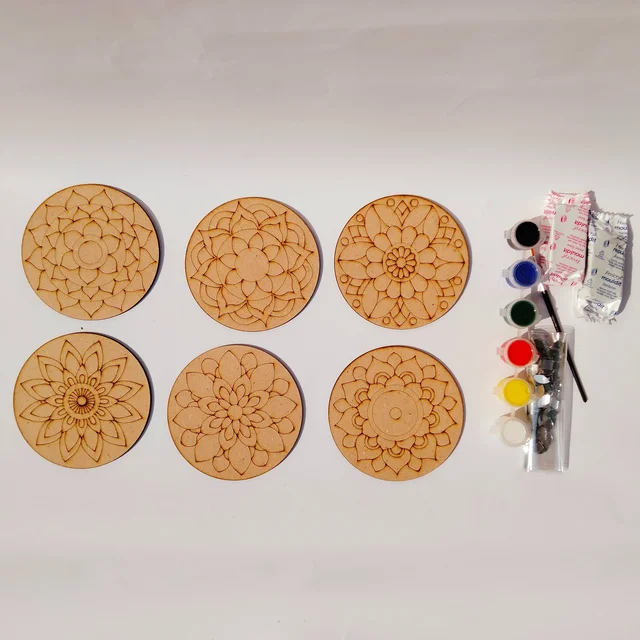 Mandala Combo 1 - DIY Kit with tempera colours - 4", 4mm