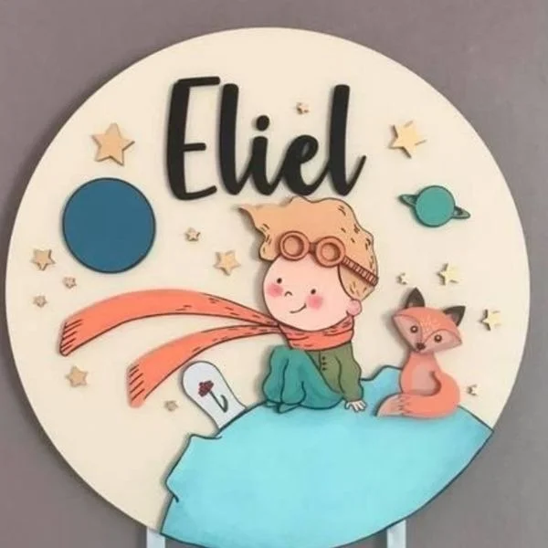 Boy in space them name board - 12 Inches, 6mm + 2.5mm