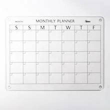 Acrylic monthly planner / acrylic planner - White