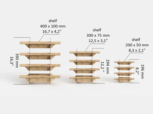 4 Layer Retail Counter Display Stand Set 3 Sizes Store Shelves