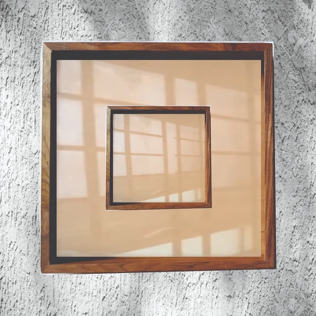 Teak wood Double Floating frame / Varmala preservation frame base Acrylic - 10" x 10"