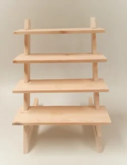 4 Step Dismantling pinewood Display stand - 12 * 4 inches, without groove