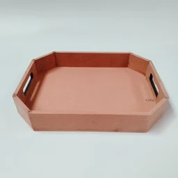 Hexagonal Stylish Tray - 12x9x1.75 inches, Brown, 8mm, 1000