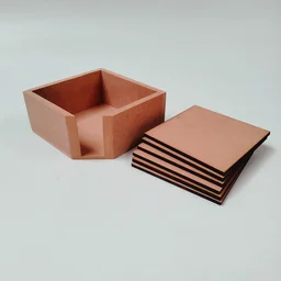 Square coaster set with Box stand - 4