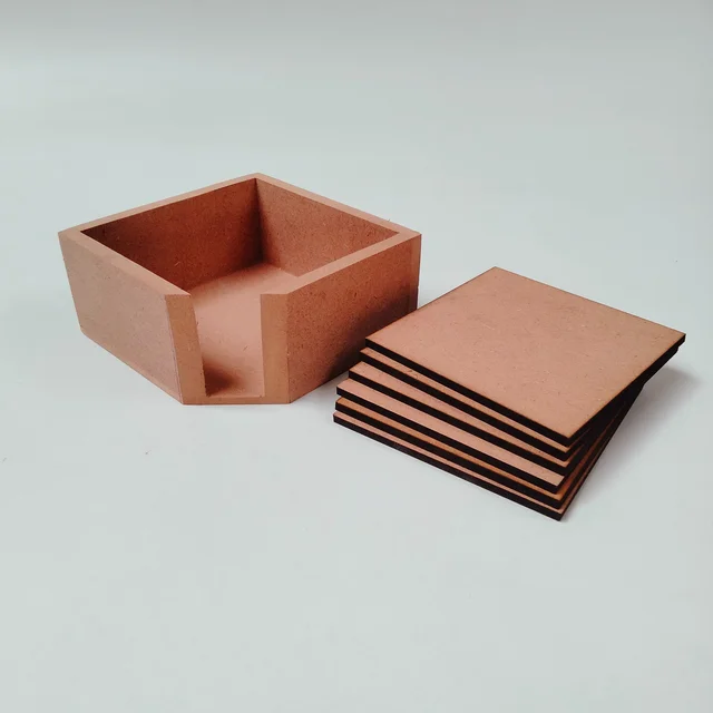 Square coaster set with Box stand - 4