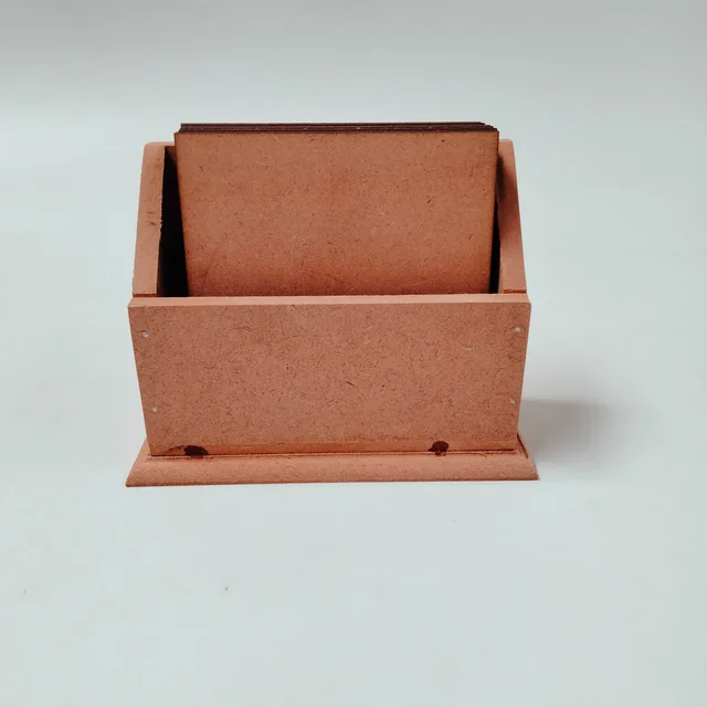 Square Coaster Set With Box Stand - 4