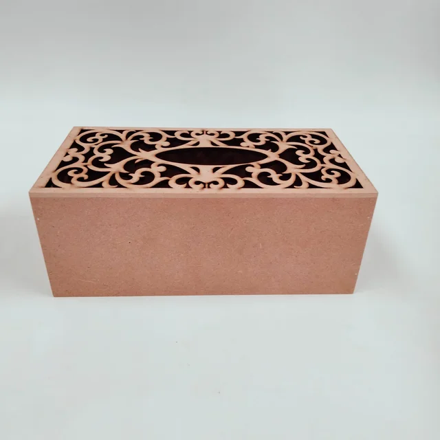 Cutwork Tissue Box with Florals - 10"/5.5"/3.75", Brown, 8mm, 1000