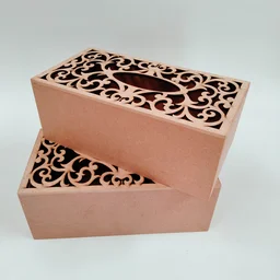 Cutwork Tissue Box with Florals - 10"/5.5"/3.75", Brown, 8mm, 1000