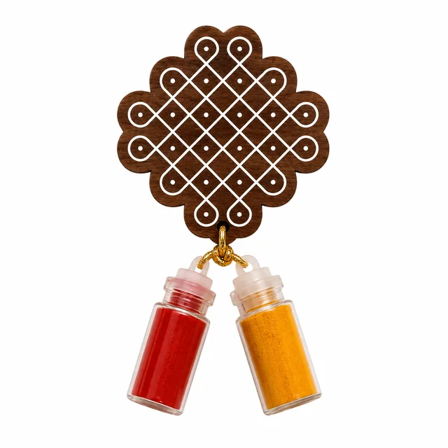 50 pcs Kolam - Haldi Kumkum, Varalakshmi Vratam, Pooja & Tambulam Return Gifts, Indian Wedding Favors, Manjal Kumkumam, Housewarming Gift - Bracken, 50 pcs
