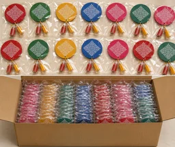 50 pcs Kolam - Haldi Kumkum, Varalakshmi Vratam, Pooja & Tambulam Return Gifts, Indian Wedding Favors, Manjal Kumkumam, Housewarming Gift - Red, 50 pcs