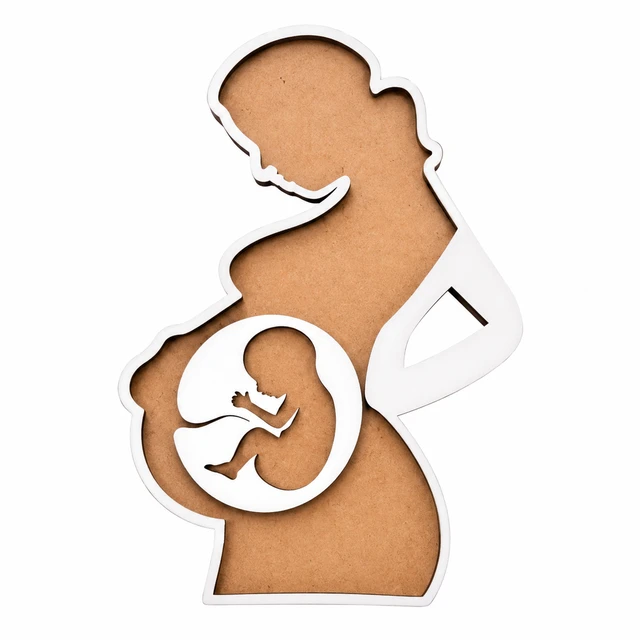 Motherhood Mom-to-be Resin Base With Baby Cutout White Acrylic - 16 Inches