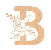 Floral Monogram A-F - 4 inches, B