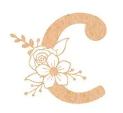 Floral Monogram A-F - 6 inches, C