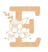 Floral Monogram A-F - 6 inches, E