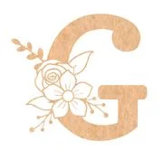 Floral Monogram G-L - 4 inches, G