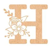 Floral Monogram G-L - 10 inches, H