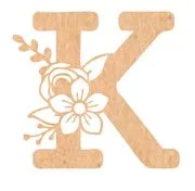 Floral Monogram G-L - 10 inches, K