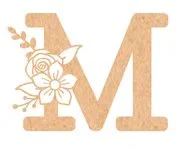 Floral Monogram M-Q - 4 inches, M
