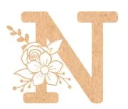 Floral Monogram M-Q - 6 inches, N