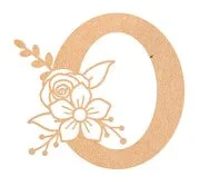 Floral Monogram M-Q - 10 inches, O