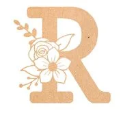 Floral Monogram R-V - 12 inches, R