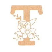 Floral Monogram R-V - 12 inches, T
