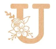 Floral Monogram R-V - 12 inches, U