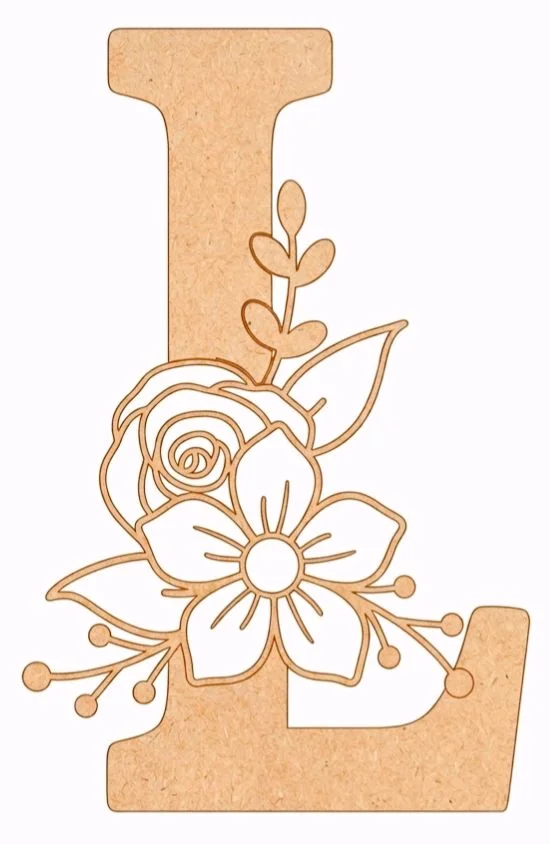 Floral Monogram G-L - 10 inches, L