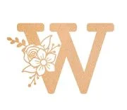 Floral Monogram W-Z - 6 inches, W