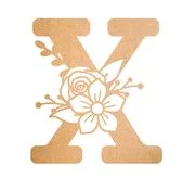 Floral Monogram W-Z - 6 inches, X