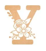 Floral Monogram W-Z - 6 inches, Y
