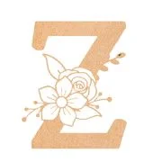 Floral Monogram W-Z - 12 inches, Z
