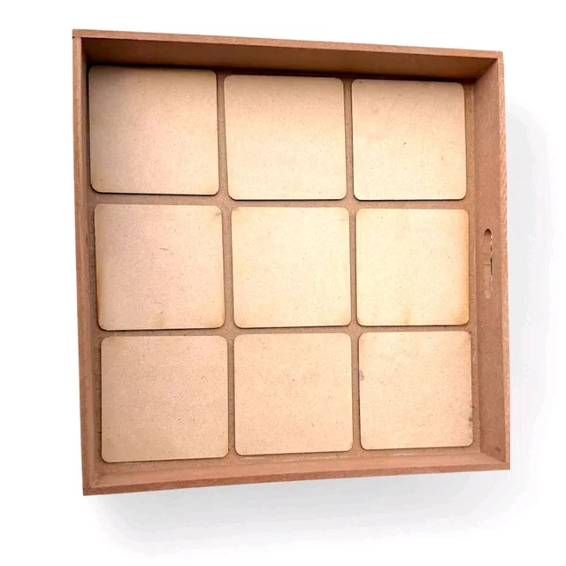 Serving Tray With 9 Coasters / Tiles