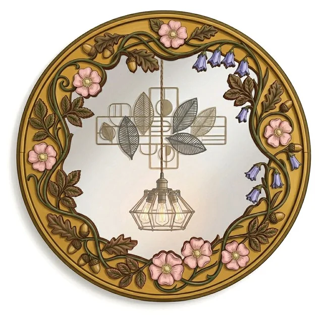 Floral Cut Double Layer Mirror - 12 inches
