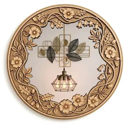 Floral Cut Double Layer Mirror - 16 inches