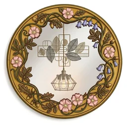 Floral Cut Double Layer Mirror - 16 inches