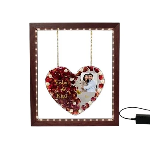 Teakwood LED Photo Preservation Frame - 10 * 8 * 2 inches