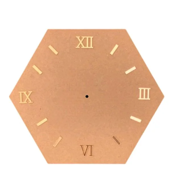 Hexagon Clock - Rooman Numerals - 8 inches