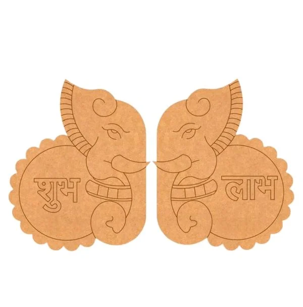 Premarked Ganesha Shubh labh- 5 Pairs - 4 inches