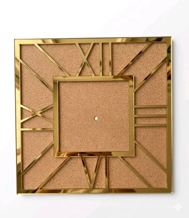 MDF - Acrylic Clock - Gold, 10 inches