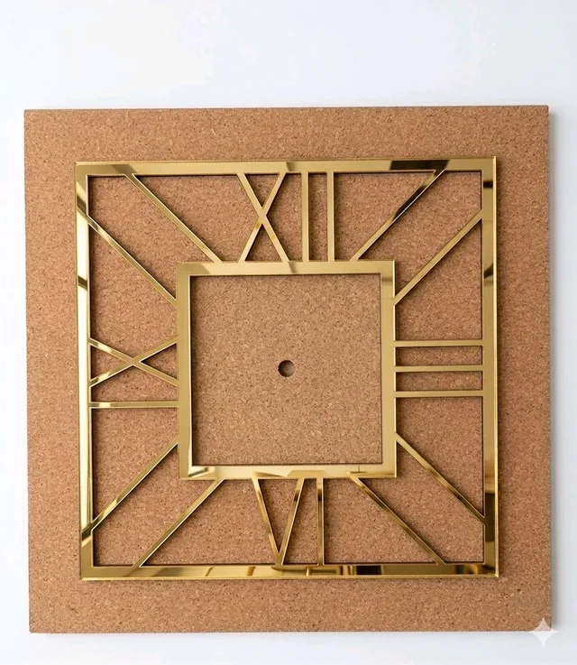 MDF - Acrylic Clock - Gold, 14 inches