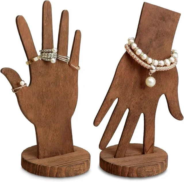 Wooden Hand Shape Jewellery Display Stand For Fingure Rings