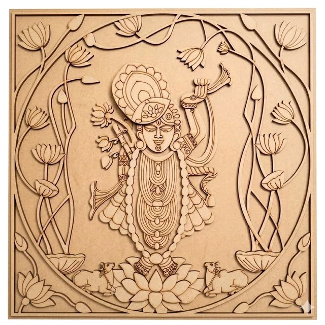 Multi layered MDF Shrinath ji Cutout - 20 inches, 4 + 6 mm