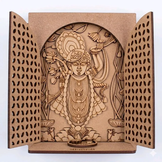 Shreenathji With Jharokha Window With Jali Door - 24 inches